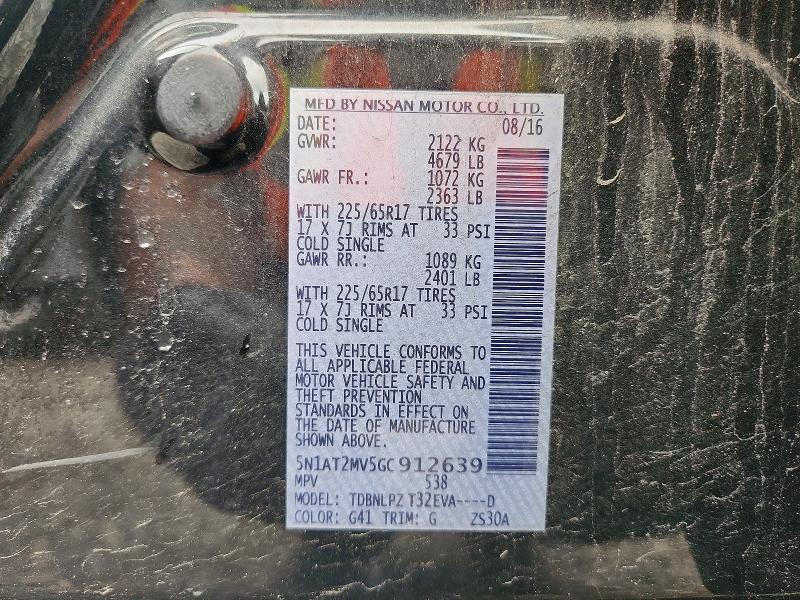 Aukcja sprzedaży 2016 Nissan Rogue, vin: 5N1AT2MV5GC912639, numer aukcji: 60132716