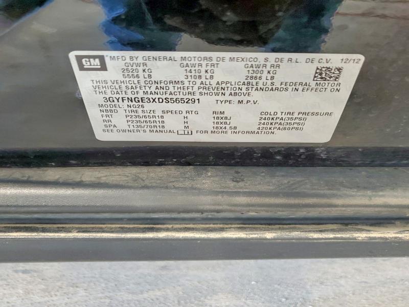 61138906 :رقم المزاد ، 3GYFNGE3XDS565291 vin ، 2013 Cadillac Srx مزاد بيع
