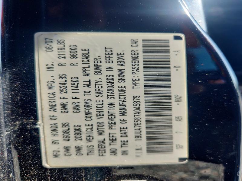 62630346 :رقم المزاد ، 19UUA76587A045879 vin ، 2007 Acura Tl مزاد بيع