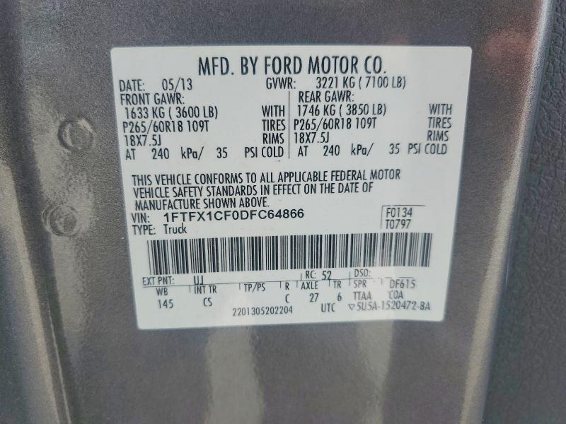Aukcja sprzedaży 2013 Ford F150, vin: 1FTFX1CF0DFC64866, numer aukcji: 61337116
