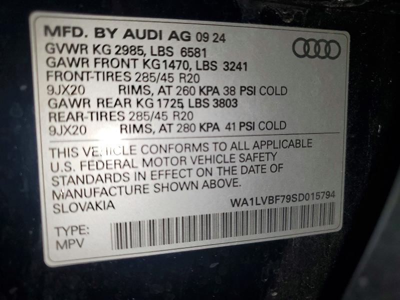Продаж на аукціоні авто 2025 Audi Q7, vin: WA1LVBF79SD015794, номер лоту: 59795246