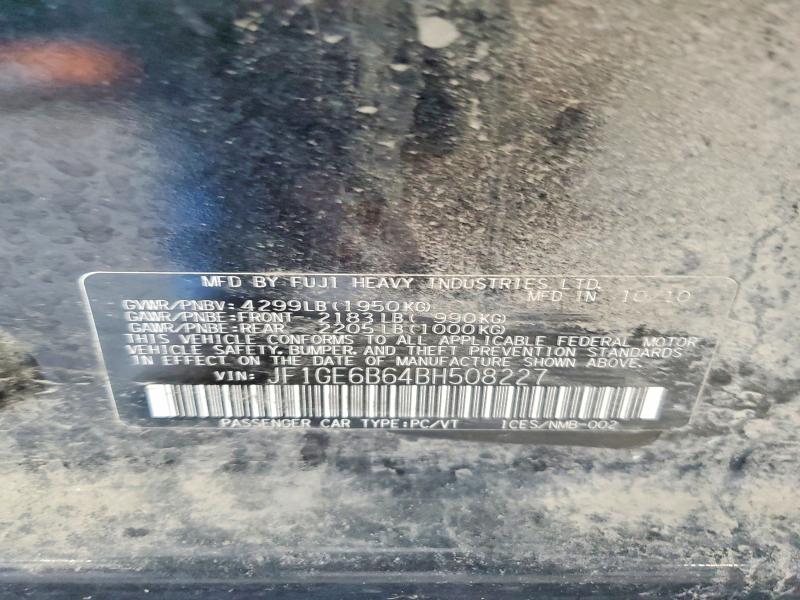 Продаж на аукціоні авто 2011 Subaru Impreza, vin: JF1GE6B64BH508227, номер лоту: 58808386