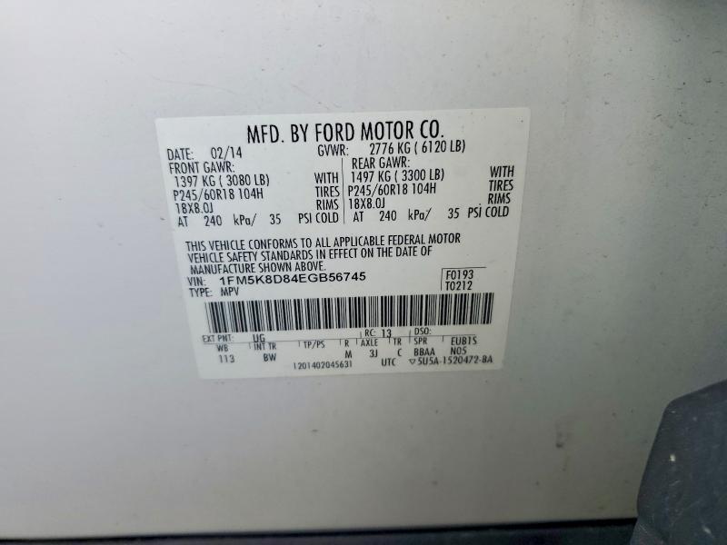 Продажа на аукционе авто 2014 Ford Explorer, vin: 1FM5K8D84EGB56745, номер лота: 60159276