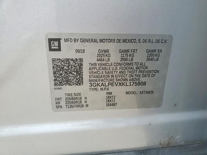 Aukcja sprzedaży 2019 Gmc Terrain, vin: 3GKALPEVXKL175908, numer aukcji: 59957496