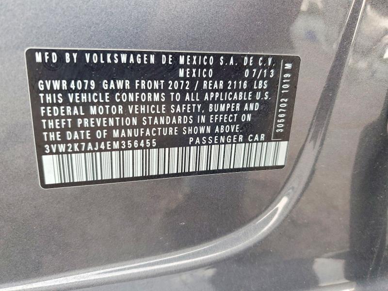 Aukcja sprzedaży 2014 Volkswagen Jetta, vin: 3VW2K7AJ4EM356455, numer aukcji: 61631606