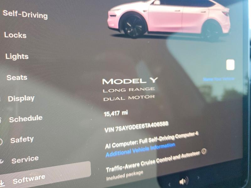 Aukcja sprzedaży 2026 Tesla Model Y, vin: 7SAYGDEE6TA406588, numer aukcji: 60791306