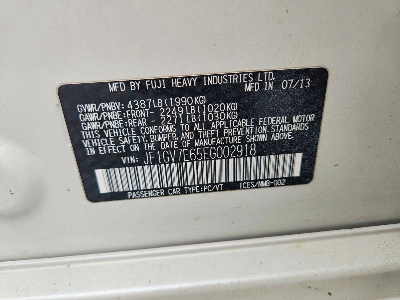 Продажа на аукционе авто 2014 Subaru Impreza, vin: JF1GV7E65EG002918, номер лота: 63110826