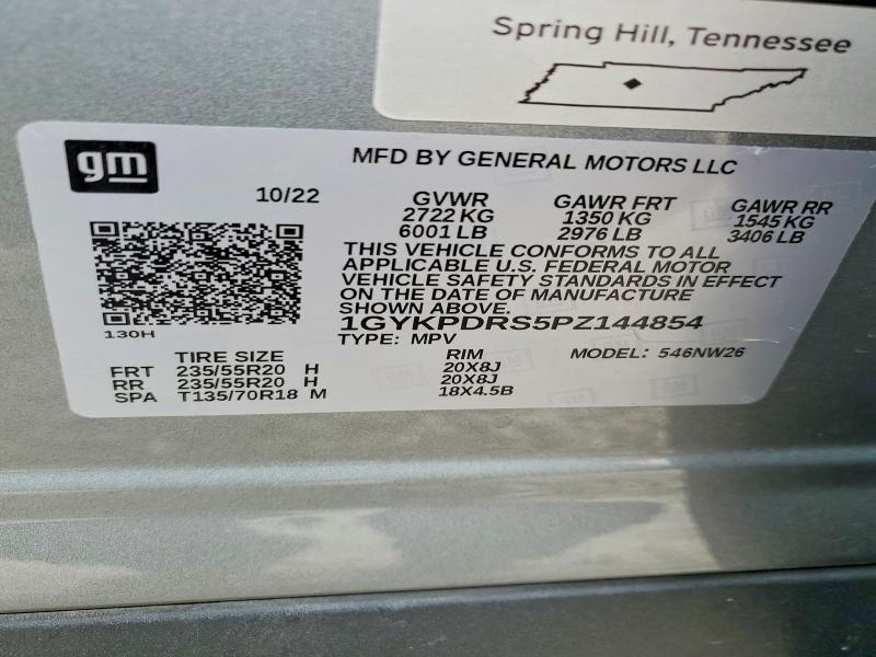 60647316 :رقم المزاد ، 1GYKPDRS5PZ144854 vin ، 2023 Cadillac Xt6 مزاد بيع