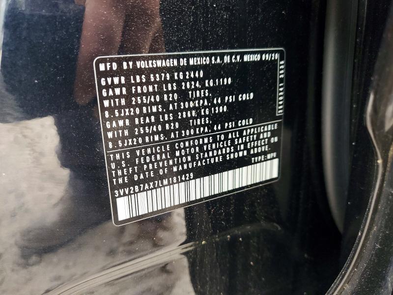 61302536 :رقم المزاد ، 3VV2B7AX7LM181429 vin ، 2020 Volkswagen Tiguan مزاد بيع