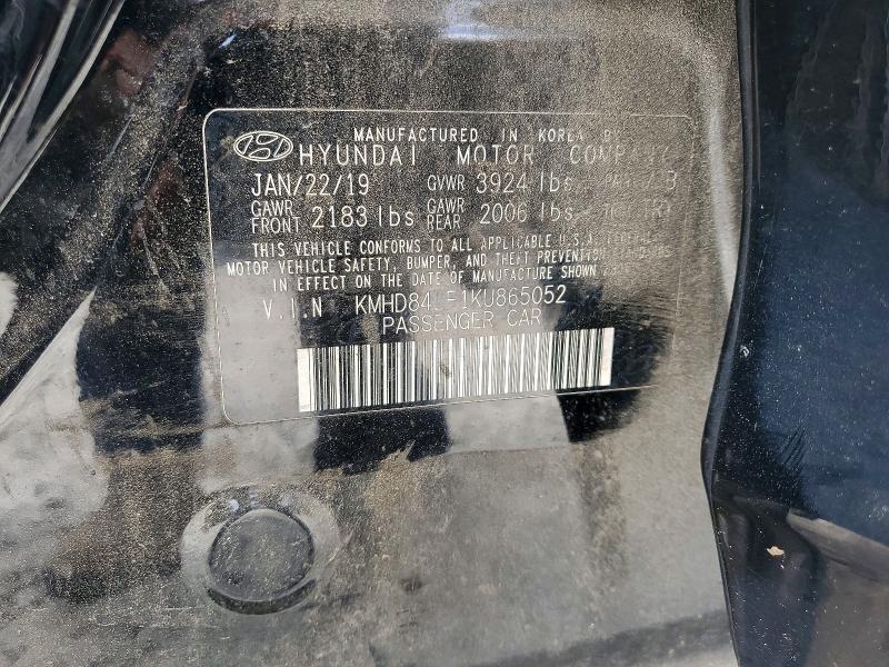 Aukcja sprzedaży 2019 Hyundai Elantra, vin: KMHD84LF1KU865052, numer aukcji: 61803196