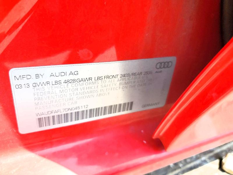 Продаж на аукціоні авто 2013 Audi A4, vin: WAUDFAFL7DN045112, номер лоту: 62153256