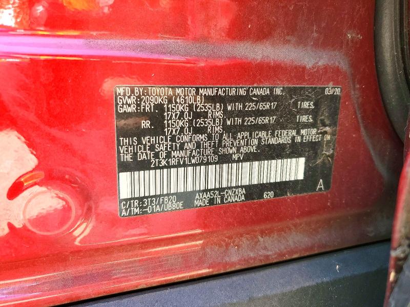 Продажа на аукционе авто 2020 Toyota Rav4, vin: 2T3K1RFV1LW079109, номер лота: 60433936