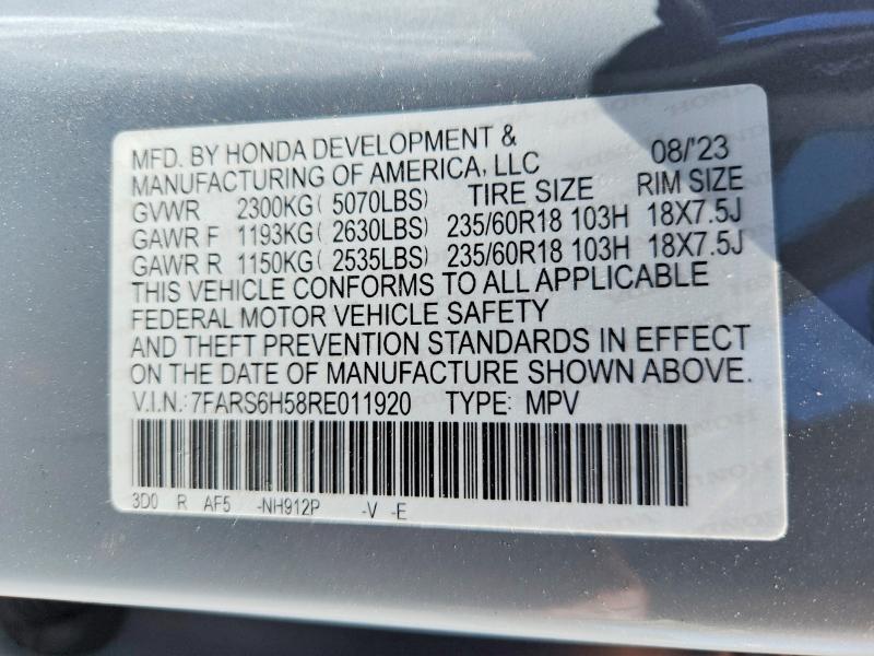 Продаж на аукціоні авто 2024 Honda Cr-v, vin: 7FARS6H58RE011920, номер лоту: 59319996