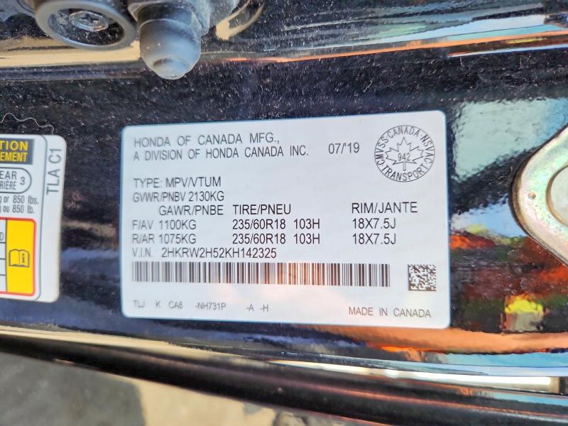 Продажа на аукционе авто 2019 Honda Cr-v, vin: 2HKRW2H52KH142325, номер лота: 57755656