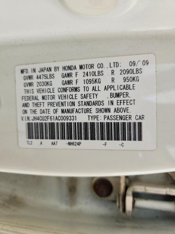 Aukcja sprzedaży 2010 Acura Tsx, vin: JH4CU2F61AC009331, numer aukcji: 60827586
