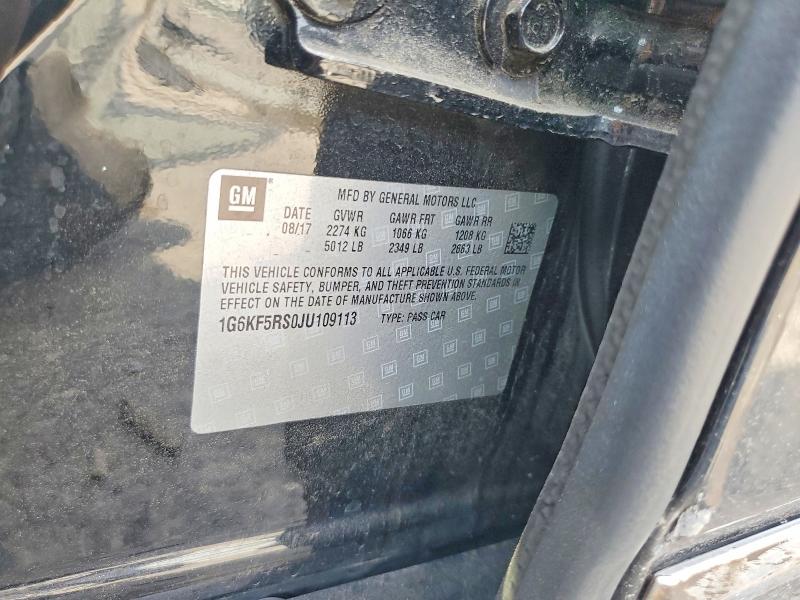 60573166 :رقم المزاد ، 1G6KF5RS0JU109113 vin ، 2018 Cadillac Ct6 مزاد بيع