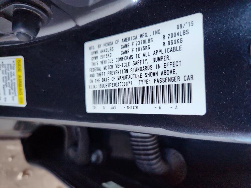 2016 Acura Tlx მანქანა იყიდება აუქციონზე, vin: 19UUB1F3XGA000077, აუქციონის ნომერი: 62075276
