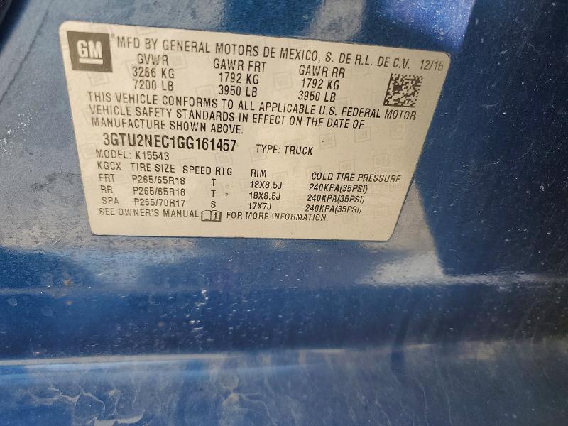Продажа на аукционе авто 2016 Gmc Sierra, vin: 3GTU2NEC1GG161457, номер лота: 61915766