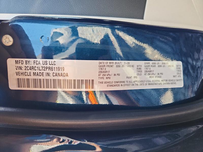 Aukcja sprzedaży 2023 Chrysler Pacifica, vin: 2C4RC1L72PR611919, numer aukcji: 58828856