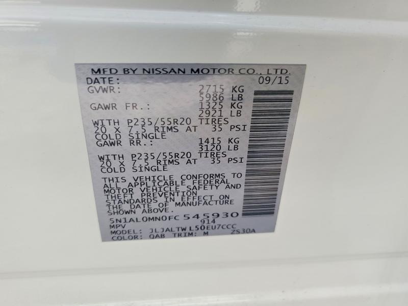 Продажа на аукционе авто 2015 Infiniti Qx60, vin: 5N1AL0MN0FC545930, номер лота: 61315496