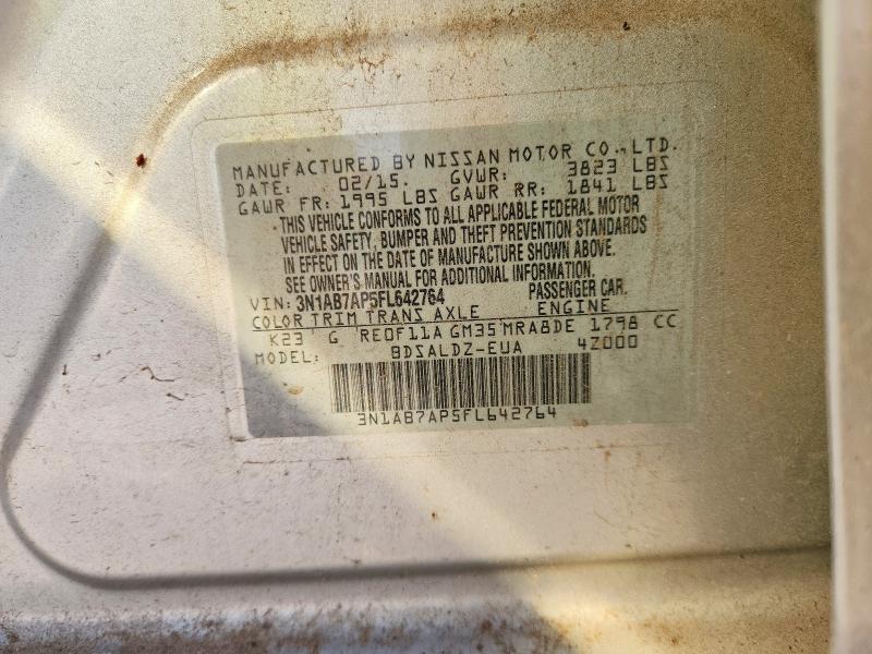 63492236 :رقم المزاد ، 3N1AB7AP5FL642764 vin ، 2015 Nissan Sentra مزاد بيع