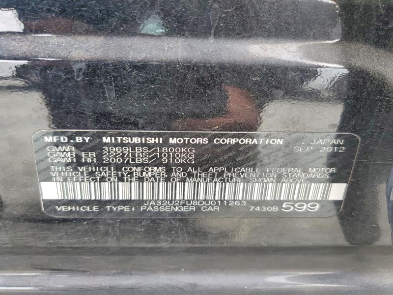 2013 Mitsubishi Lancer მანქანა იყიდება აუქციონზე, vin: JA32U2FU8DU011263, აუქციონის ნომერი: 61524606