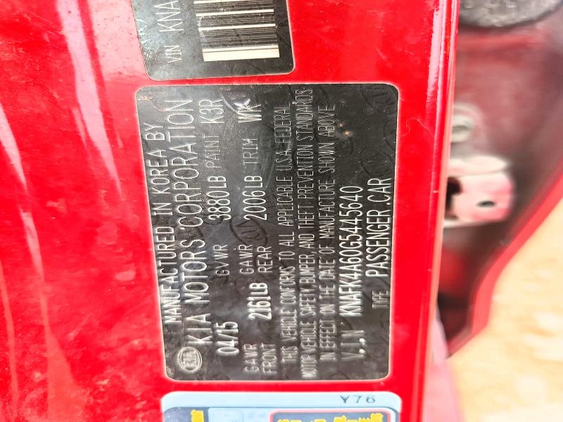 61345556 :رقم المزاد ، KNAFK4A60G5445640 vin ، 2016 Kia Forte مزاد بيع