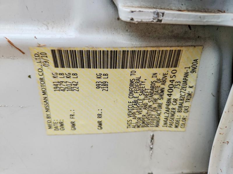Aukcja sprzedaży 2011 Nissan Altima, vin: 1N4AL2AP4BN400450, numer aukcji: 62351506