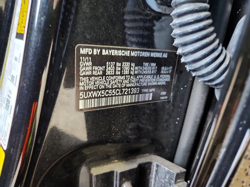 2012 Bmw X3 მანქანა იყიდება აუქციონზე, vin: 5UXWX5C55CL721393, აუქციონის ნომერი: 59406236