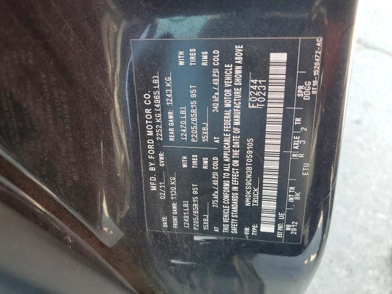 62898556 :رقم المزاد ، NM0KS9CN3BT059105 vin ، 2011 Ford Transit Connect مزاد بيع