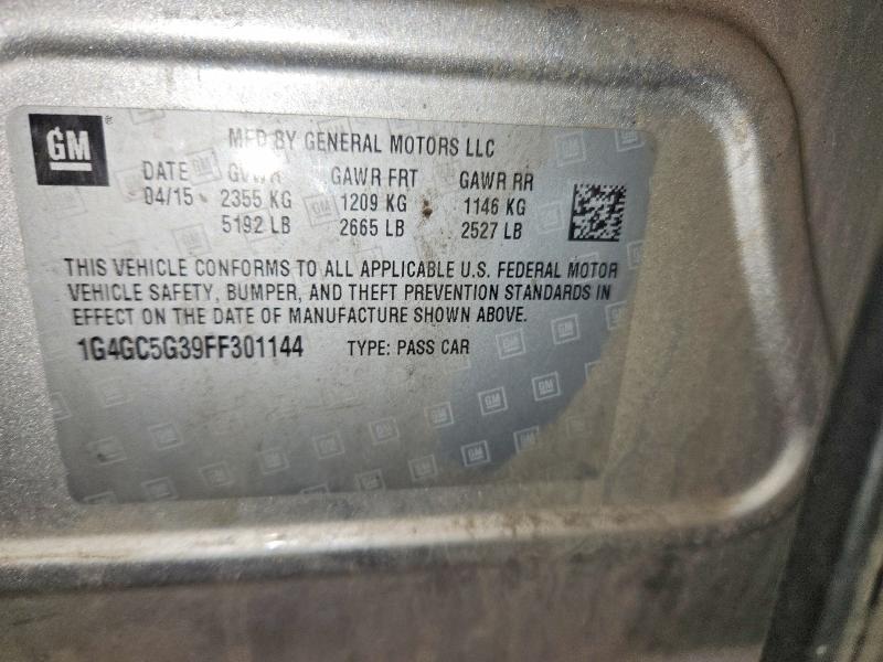 62069026 :رقم المزاد ، 1G4GC5G39FF301144 vin ، 2015 Buick Lacrose مزاد بيع