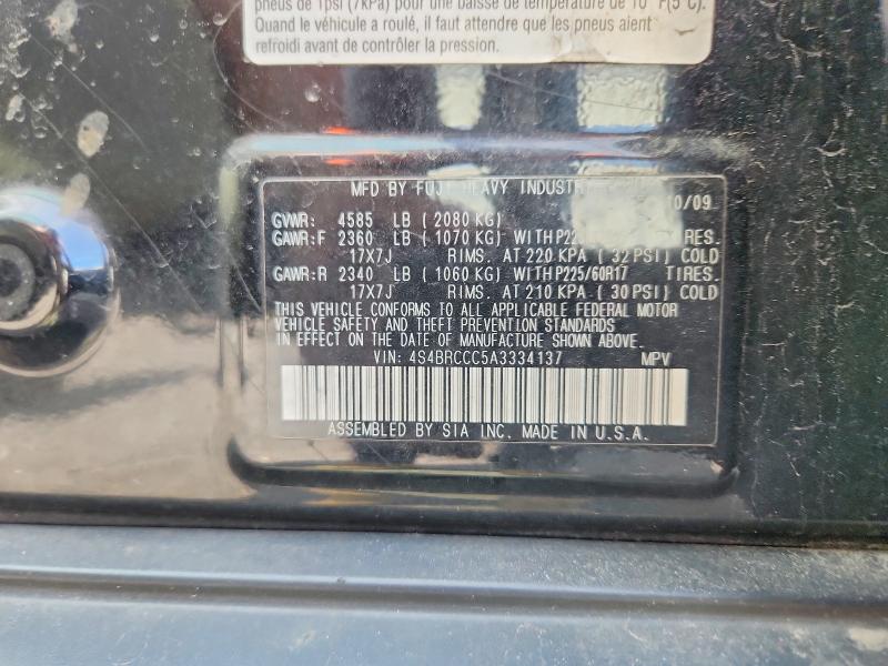 60403116 :رقم المزاد ، 4S4BRCCC5A3334137 vin ، 2010 Subaru Outback مزاد بيع