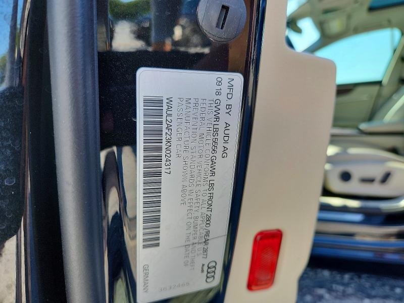 60012636 :رقم المزاد ، WAUL2AF23KN024317 vin ، 2019 Audi A6 مزاد بيع