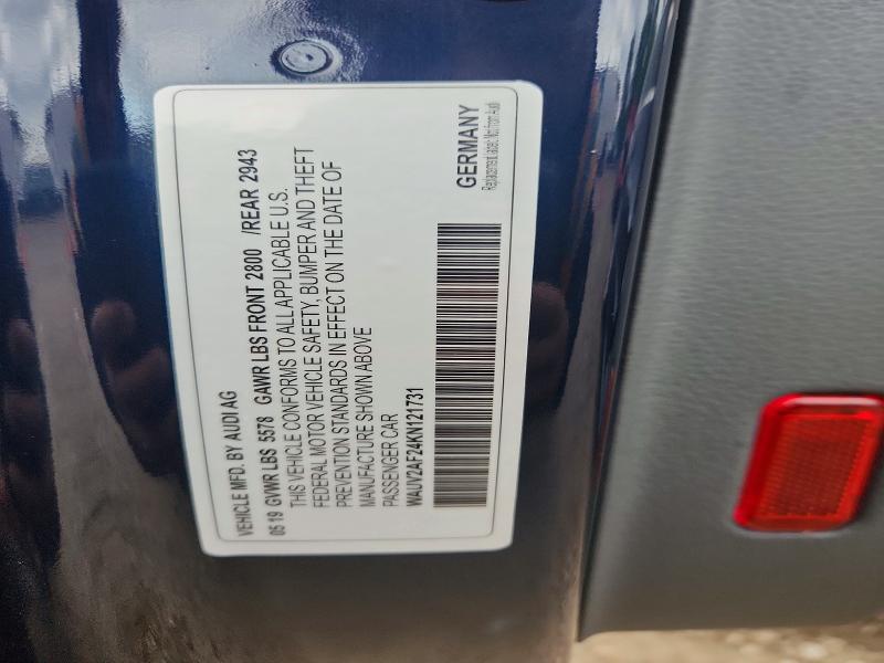 Aukcja sprzedaży 2019 Audi A7, vin: WAUV2AF24KN121731, numer aukcji: 61373486