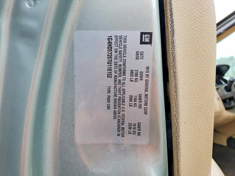2007 Buick Lucerne მანქანა იყიდება აუქციონზე, vin: 1G4HD57267U116152, აუქციონის ნომერი: 60885566