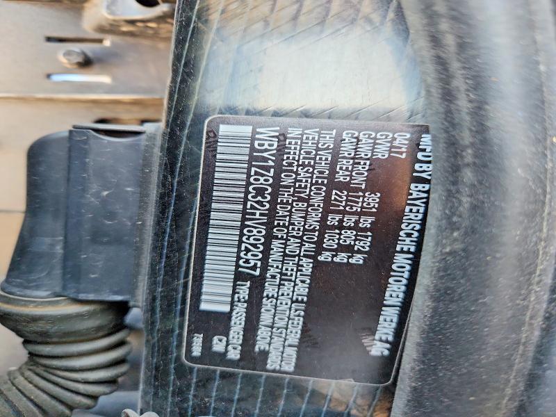Продажа на аукционе авто 2017 Bmw I3, vin: WBY1Z8C32HV892957, номер лота: 59643526