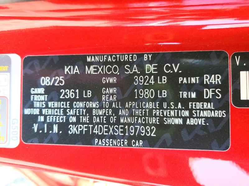 Продажа на аукционе авто 2025 Kia K4, vin: 3KPFT4DEXSE197932, номер лота: 61378196
