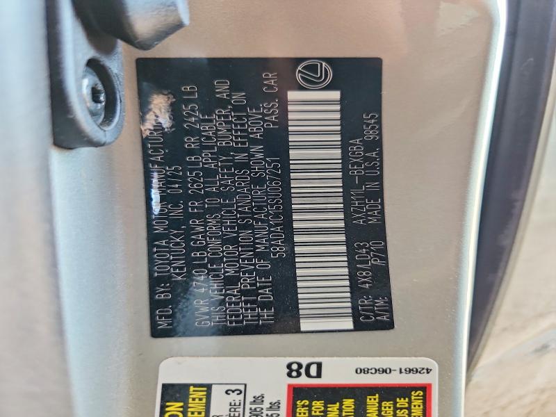 Aukcja sprzedaży 2025 Lexus Es 300h, vin: 58ADA1C15SU067251, numer aukcji: 62991916