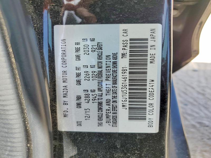 Продаж на аукціоні авто 2016 Mazda 6, vin: JM1GJ1U53G1461981, номер лоту: 62077766