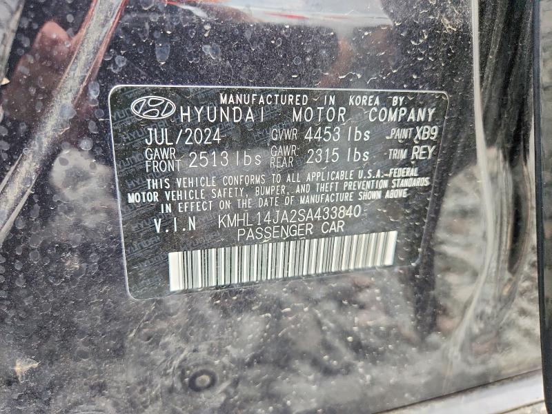 59637686 :رقم المزاد ، KMHL14JA2SA433840 vin ، 2025 Hyundai Sonata مزاد بيع