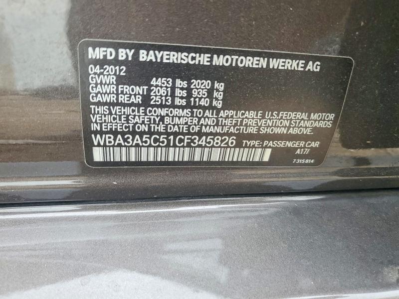 Продажа на аукционе авто 2012 Bmw 328, vin: WBA3A5C51CF345826, номер лота: 62768886