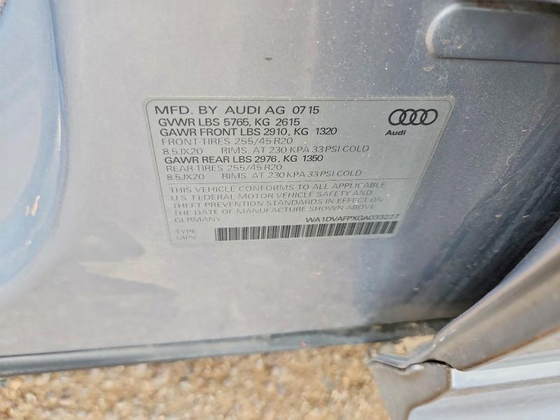 61055916 :رقم المزاد ، WA1DVAFPXGA033227 vin ، 2016 Audi Q5 مزاد بيع