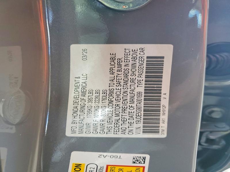 Aukcja sprzedaży 2026 Acura Integra, vin: 19UDE5G90TA001699, numer aukcji: 61072326