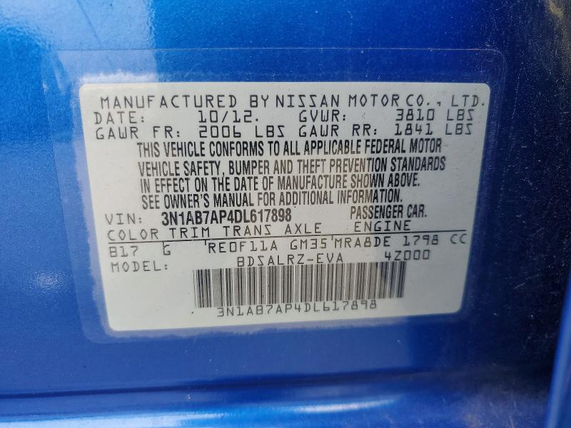 Продаж на аукціоні авто 2013 Nissan Sentra, vin: 3N1AB7AP4DL617898, номер лоту: 62982046