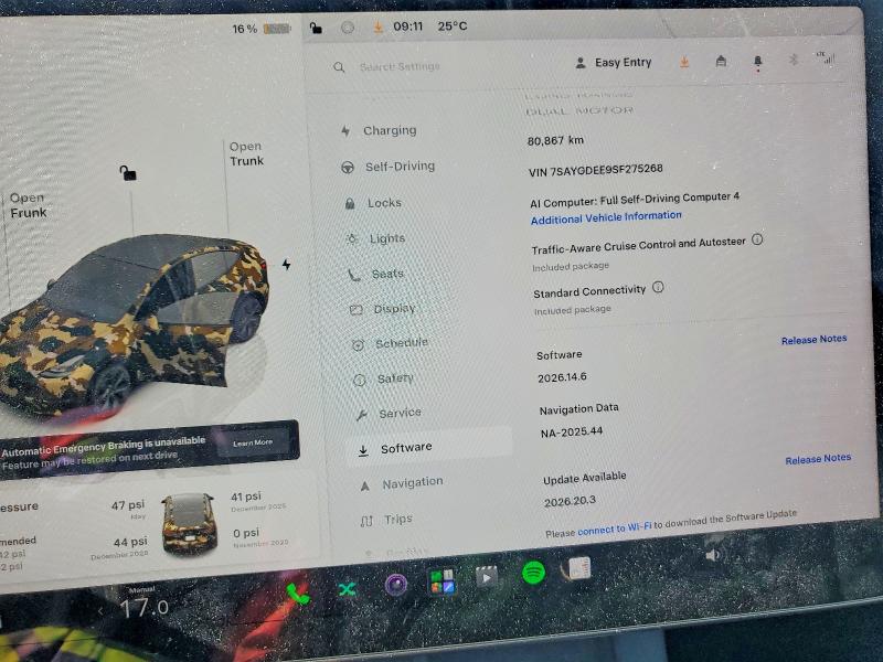 58744526 :رقم المزاد ، 7SAYGDEE9SF275268 vin ، 2025 Tesla Model Y مزاد بيع