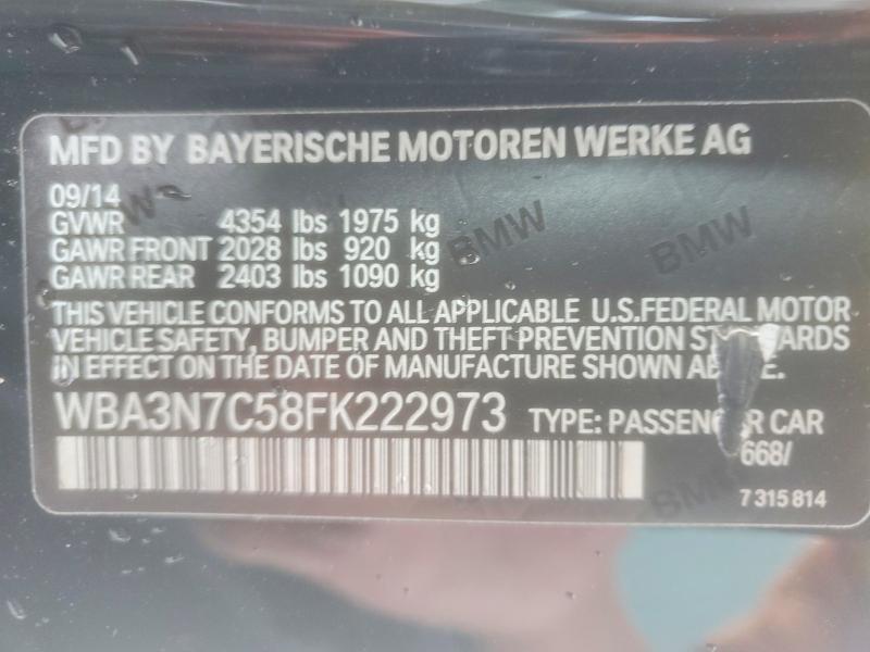 2015 Bmw 428 მანქანა იყიდება აუქციონზე, vin: WBA3N7C58FK222973, აუქციონის ნომერი: 60809516