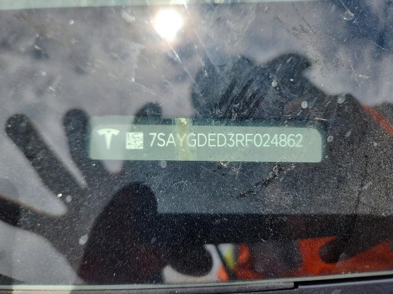 60043276 :رقم المزاد ، 7SAYGDED3RF024862 vin ، 2024 Tesla Model Y مزاد بيع