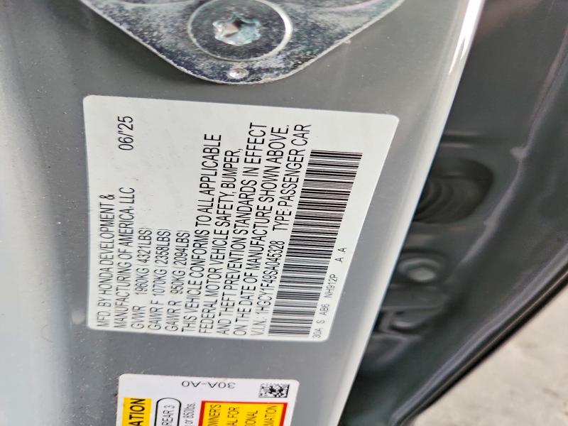 Продаж на аукціоні авто 2025 Honda Accord, vin: 1HGCY1F49SA045328, номер лоту: 62572746