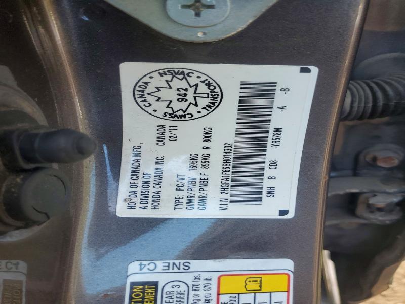 Продажа на аукционе авто 2011 Honda Civic, vin: 2HGFA1F66BH014302, номер лота: 60120346