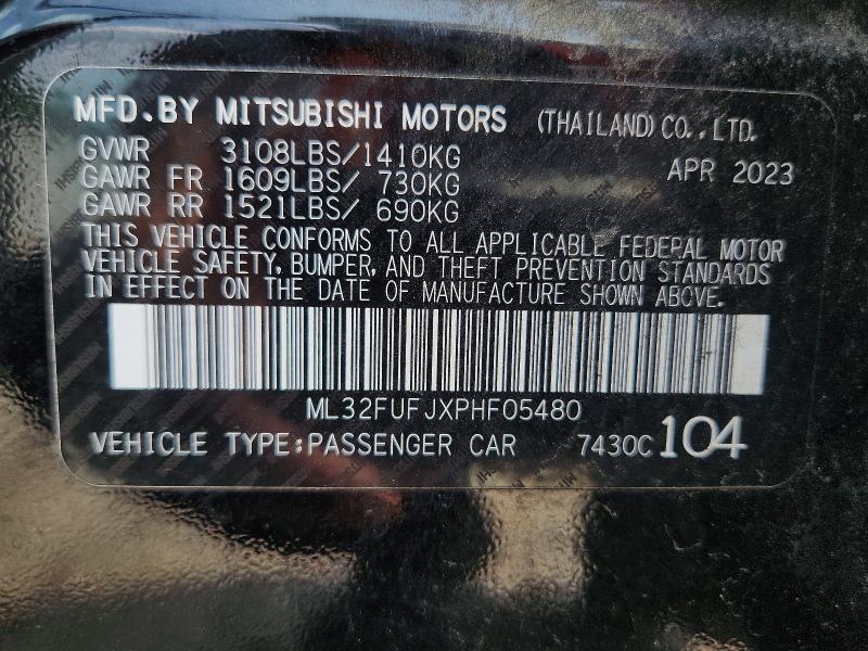 Aukcja sprzedaży 2023 Mitsubishi Mirage, vin: ML32FUFJXPHF05480, numer aukcji: 61913426